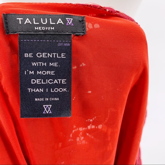 Talula Red Lace Short Sleeve Sheath Dress Size M - Picture 6 of 7